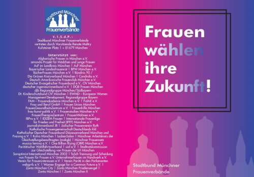Flyer Stadtbund Münchner Frauenverbände Vorderseite